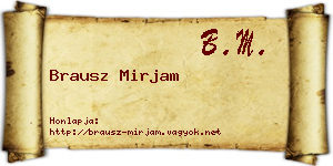 Brausz Mirjam névjegykártya